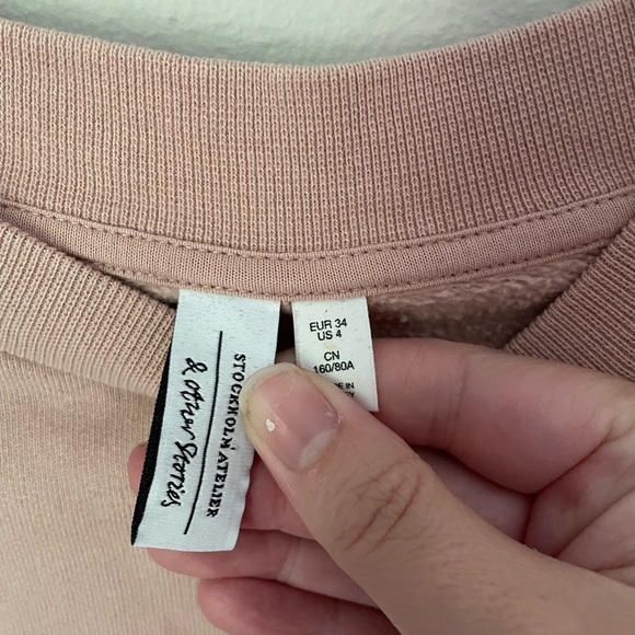 & Other Stories Pink Pullover Sweatshirt Size Small - Picture 4 of 9